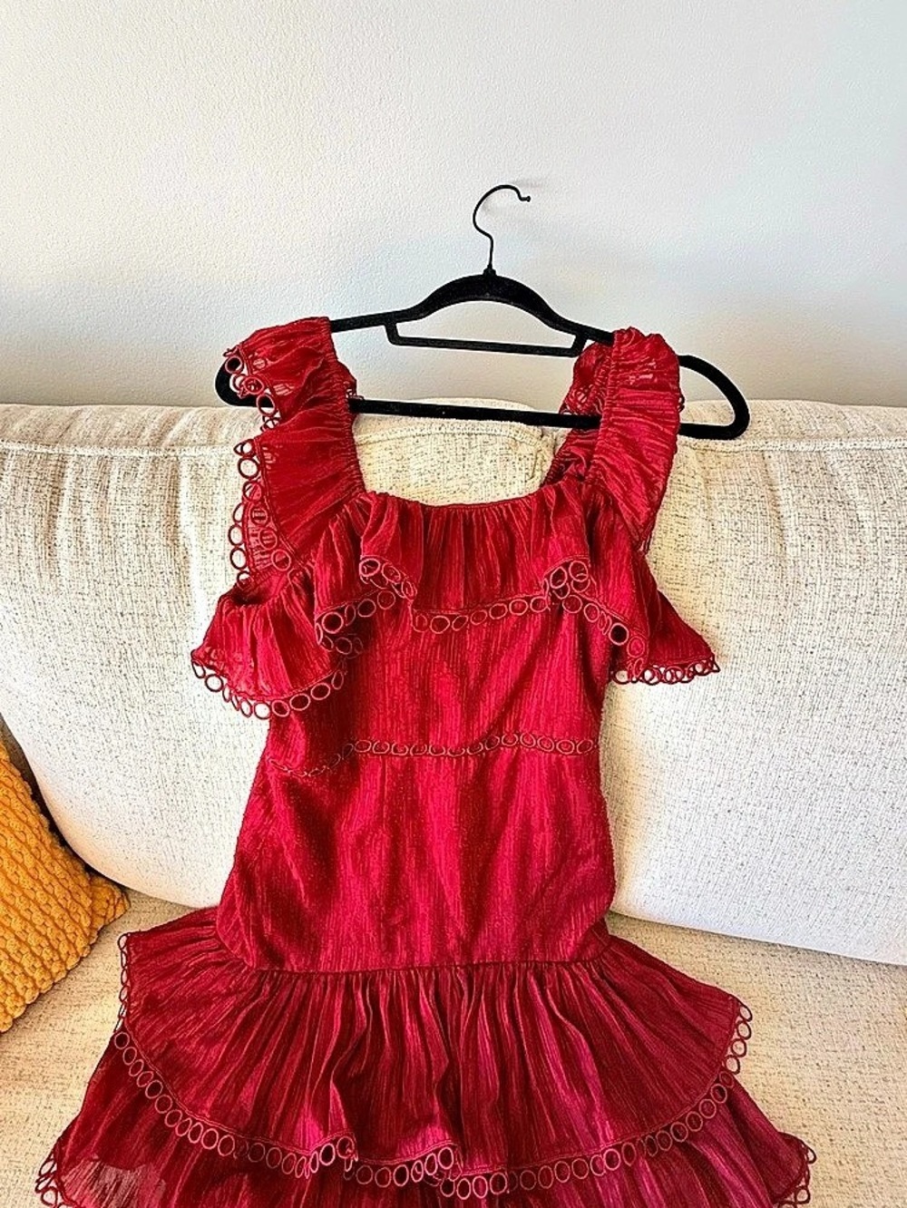 Finders Keepers Red Ruffle Mini Dress Like New